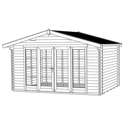 Nils hytte med dobbeltdør og sidevinduer, 10,12 m² 