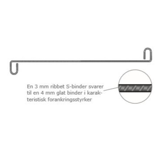 Arminox murbinder, S-binder 10", ribbet, Ø3x250 mm