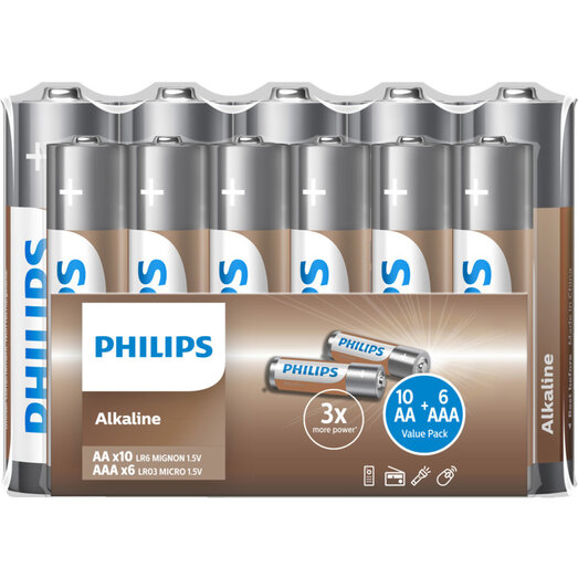 Philips LR03/AA batteri 16 pak