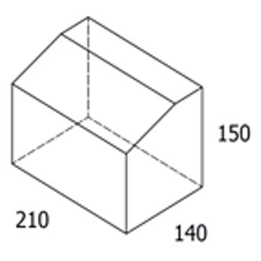 Multikant brud TP 15/21 colourmix med skrå forkant - 14x21x15,5 cm