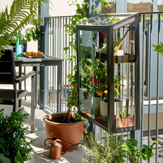 Juliana Urban Balcony mini drivhus sort med hærdet glas