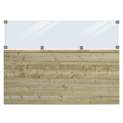 Plus Plank profilhegn inkl. glas 174 cm trykimprægneret