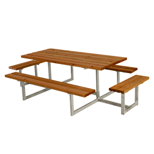 Plus Basic bord/bænkesæt med 2 påbygninger 260 cm teak
