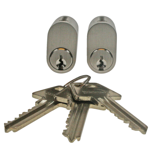 Jasa cylindersæt 6-stift oval m/3 nøgler