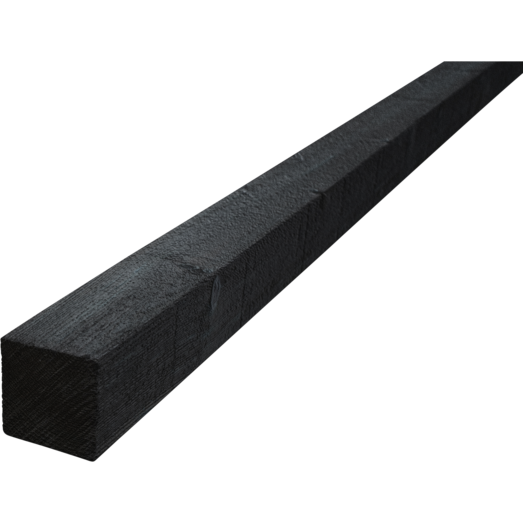 Tømmer ru stolpe grund- og topmalet 75 x 75 mm x 2,7M RAL 9005