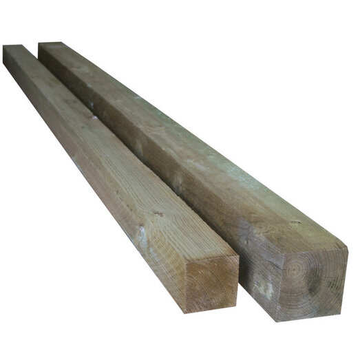 Tømmer ru stolper trykimprægneret 97 x 97 mm