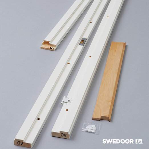 Swedoor +Karm 128 mm hvid fyr 2089 mm u/bundstykke