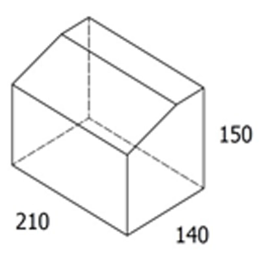 Multikant standard TP 15/21 grå med skå forkant - 14x21x15,5 cm