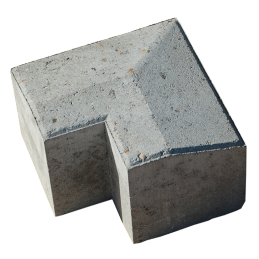 Multikant standard TP15 udvendig hjørne, grå med skrå bagkant - 14x21x15,5 cm