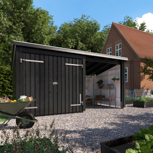 Plus Nordic Multi havehus 9,5 m² 2 moduler med dobbeltdør og åben front