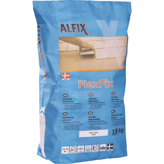 Billede af Alfix FlexFix fliseklæber 18 kg grå