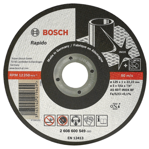 Billede af Bosch AS 60 T INOX BF lige skæreskive inox-Rapido Ø115 mm