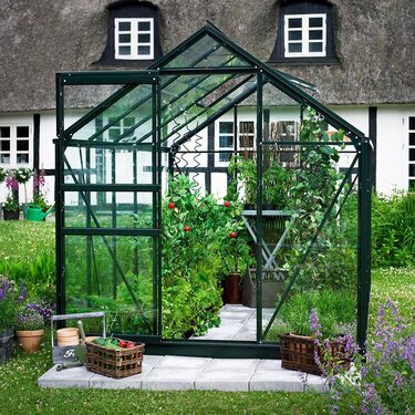antracit drivhus med hærdet glas