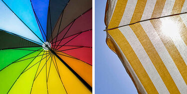 farverig parasol