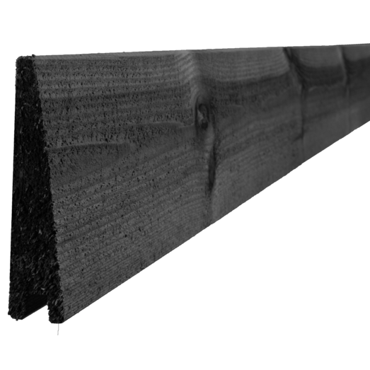 Billede af Klinkbeklædning gran 32 x 150 mm høvlet, grundmalet sort 177 cm
