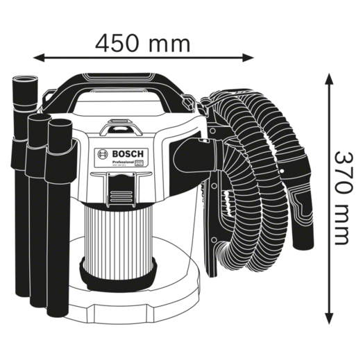 Bosch GAS 18V-10 L akku støvsuger inkl. tilbehør