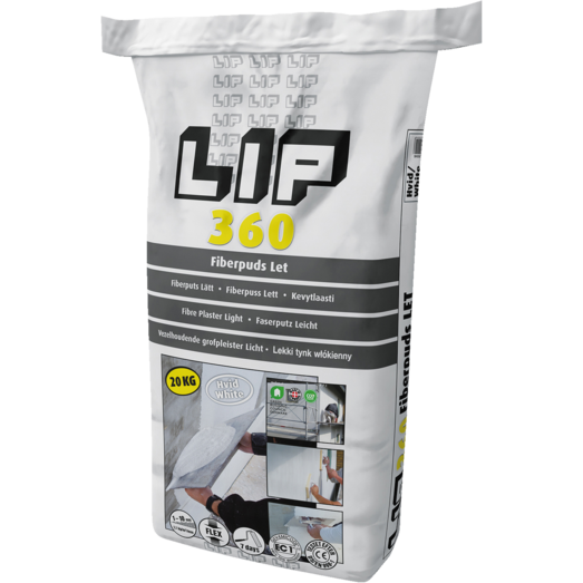 LIP 360 fiberpuds let, 20 kg, hvid