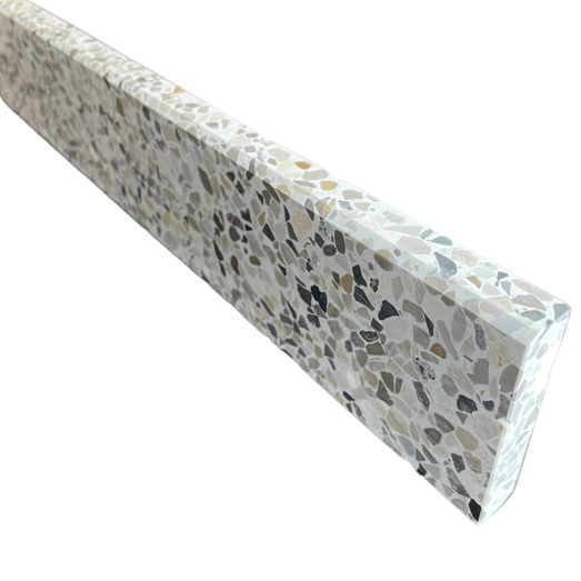 Terrazzo sokkelliste roma slebet overflade og top med fas 40x1,5x7,5 cm