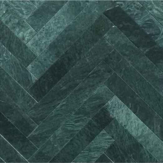 Sildebensfliser Marmor Verde Guatemala grønlig 6x40x1,2 cm