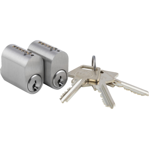Jasa cylinder 6-stift oval m/3 nøgler 2 stk