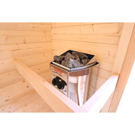 Barrel saunatønde DIY med glasdør, Ø205 cm
