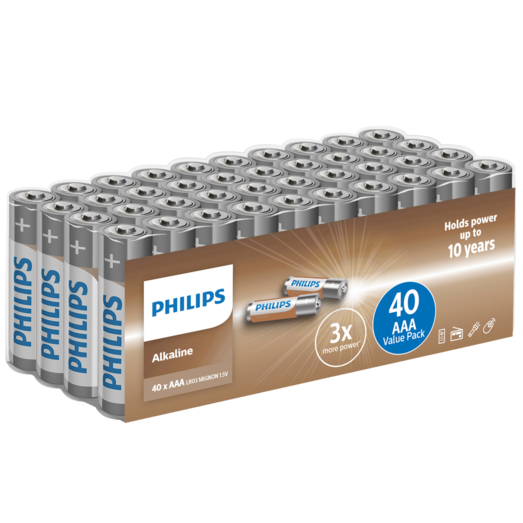 Philips Alkaline LR03/AAA batteri 40 stk.