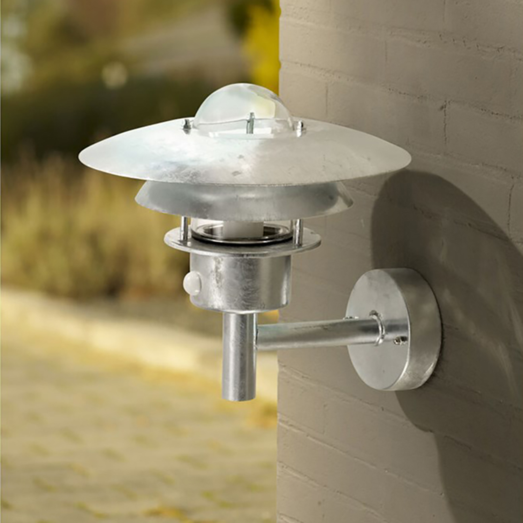 Nordlux Ry udendørs væglampe galvaniseret med sensor