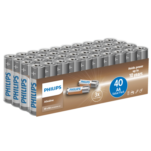 Philips Alkaline LR6/AA batteri 40 stk.