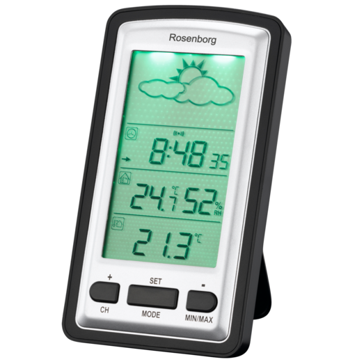 Rosenborg WS1280 trådløs vejrstation med baro- og termometer 