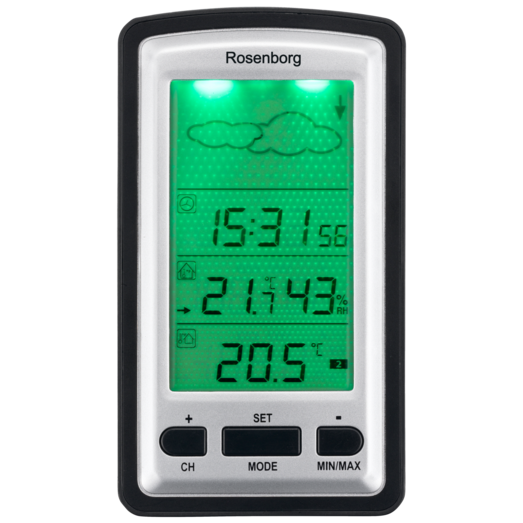 Rosenborg WS1280 trådløs vejrstation med baro- og termometer 