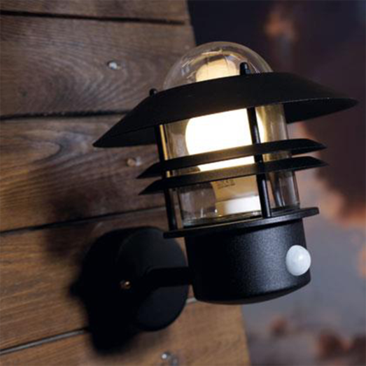 Nordlux Blokhus Sensor udendørs væglampe sort