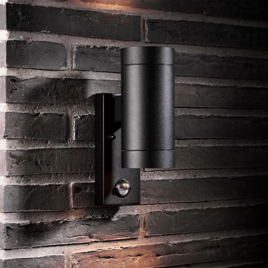 Nordlux Tin Maxi Sensor udendørs væglampe 2 lyskilder sort