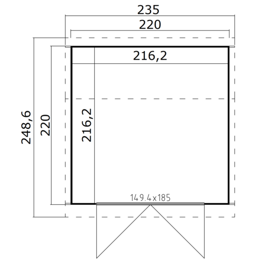 India 1 redskabsrum med dobbeltdør, 4,67 m²