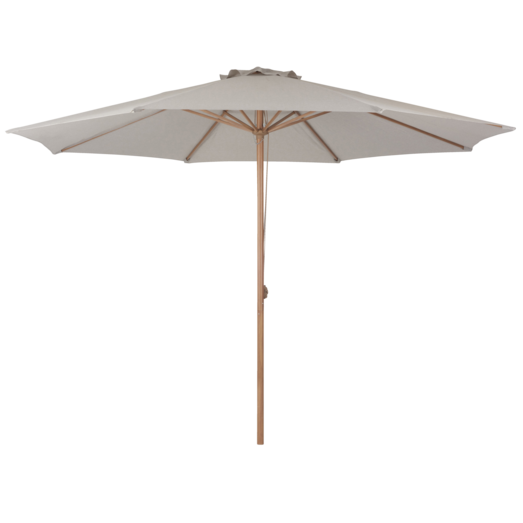 Parasol med teaklook Ø3 m
