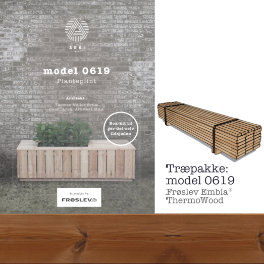 Arki kit gør-det-selv planteplint 0619 inkl. Thermowood træpakke