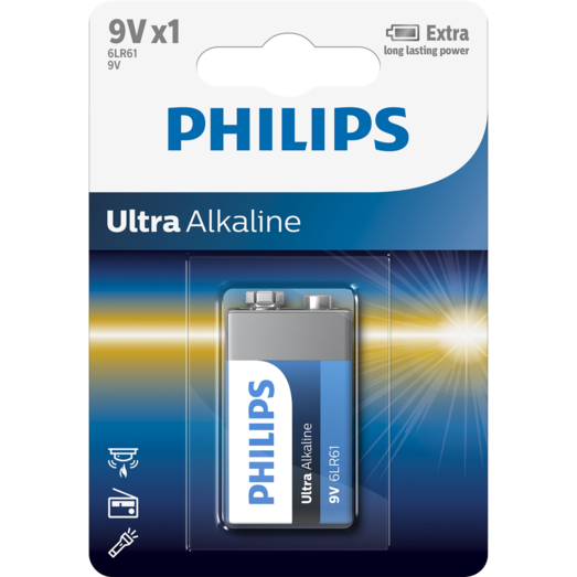Philips Ultra alkaline 6LR61 batteri 1 stk. 