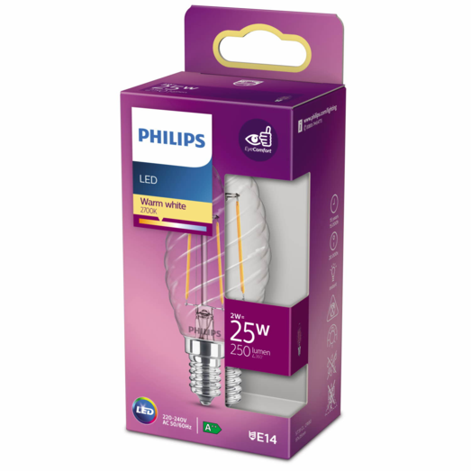 Philips Kerte LED pære E14 25W 1 pack