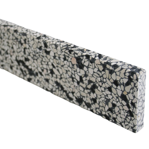Terrazzo sokkelliste amsterdam slebet overflade og top med fas 40x1,5x7,5 cm