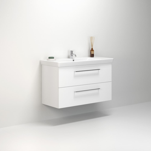 Scanbad Multo+ vaskeskab m/ Lotto XL vask 105 cm hvid højglans