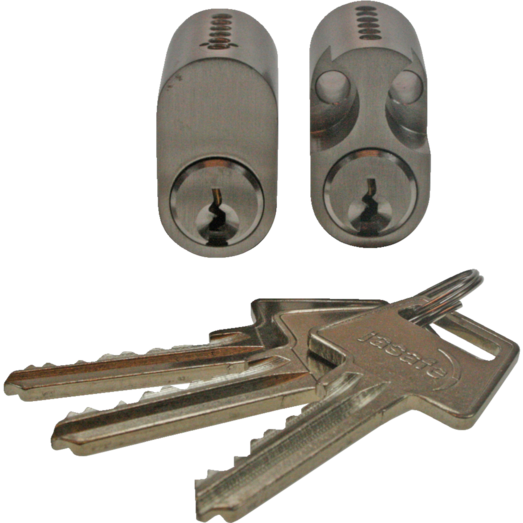 Jasa cylindersæt 6-stift rokoko+oval m/3 nøgler