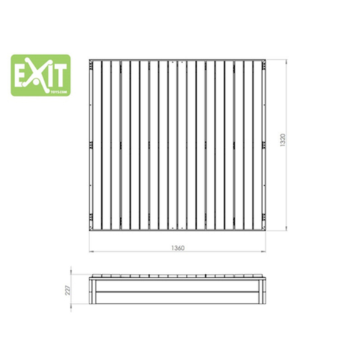 Exit Aksent XL sandkasse m/bænk og låg grå