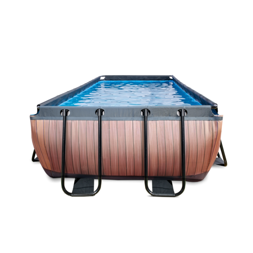 Exit Wood pool m/ filter, varmepumpe, stige og overdækning 540x250x100 cm 