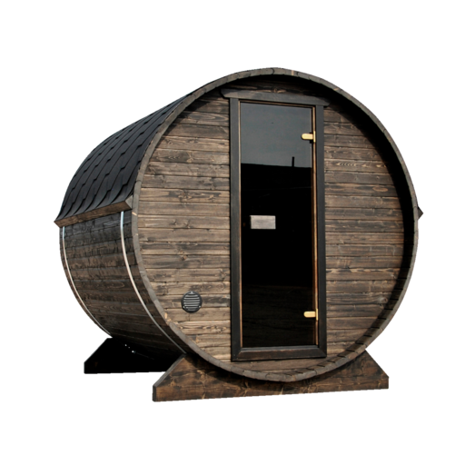 Barrel saunatønde med glasdør, Ø205 cm (Saml-Selv)