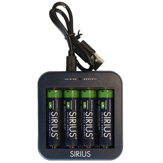 Sirius DecoPower oplader for 4xAAA batterier (USB)