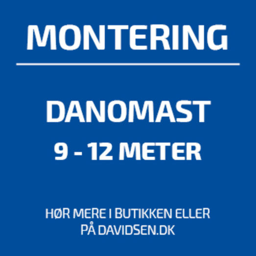 Standard montering/opsætning af DanoMast flagstang 9-12 m   Vær OBS på betingelser for montering