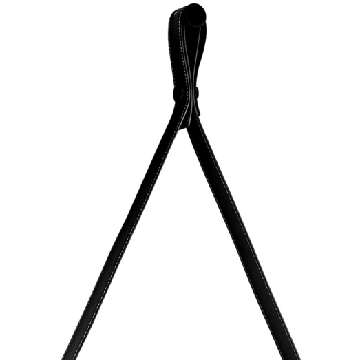 Spejl SB14 Ø500 mm mat sort m/sort læderstrop