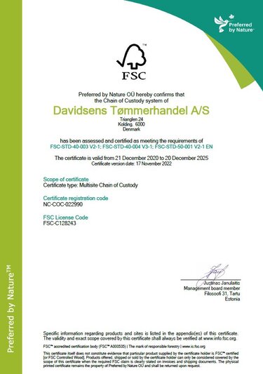 FSC-Certifikat - DAVIDSEN