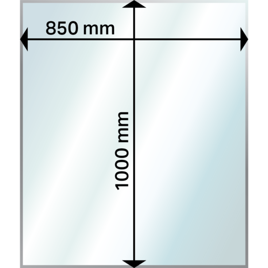 Aduro glasgulvplade retangel 1000x850x6 mm 