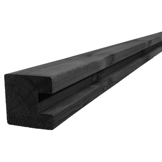 Systemhegn endestolpe sortmalet 97x97 mm længde 2,7 m