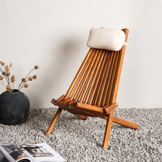 Venture Design Asta loungestol med nakkepude natur